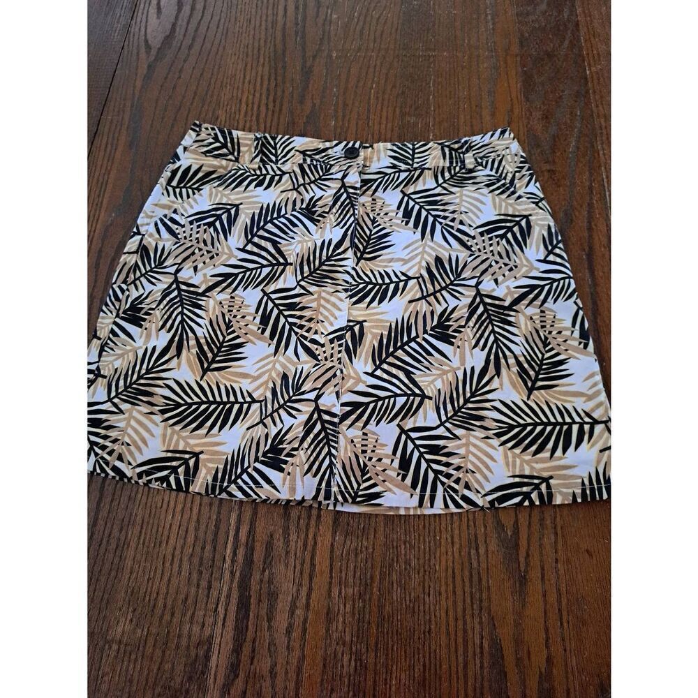 New Sz 10 White Stag Tan Black Yellow White Hawaiian Tropical Skort Skirt Shorts